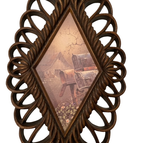 Vintage Burwood Wall Art 1975 - Set of 3 Cottage Chic Hangings - Picture 4 of 5